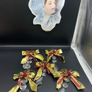 Vintage Clear Acrylic Dangle Christmas Ornaments Icicle Style Hanging Decoration